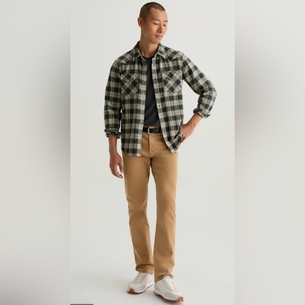 AG Adriano Goldschmied The Everett Slim Straight Khaki Trouser